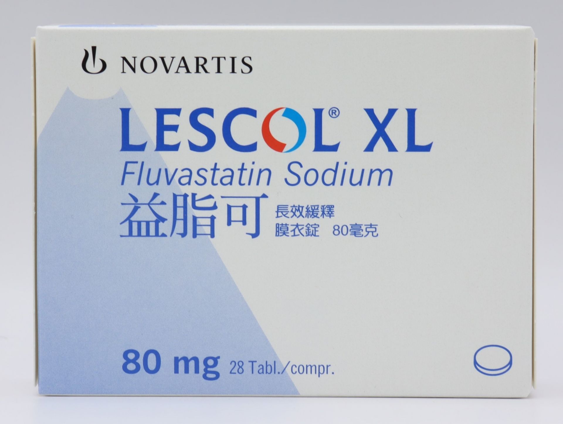 益脂可長效緩釋膜衣錠-80mg Lescol XL 28T/諾華